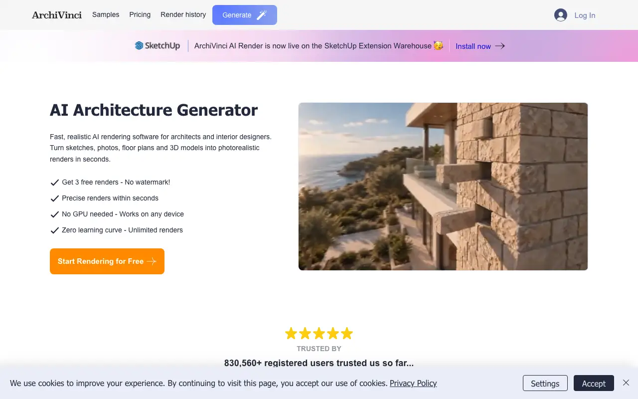 ArchiVinci homepage, captured October 7, 2026