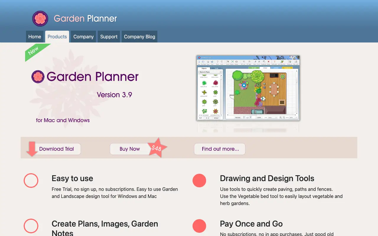 Garden Planner (SmallBlueprinter) homepage, captured October 7, 2026