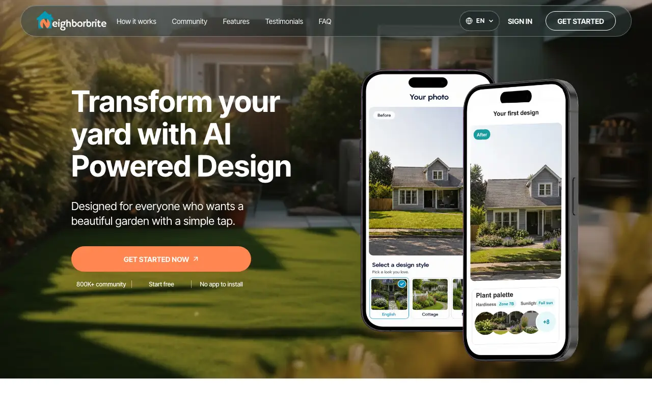 Neighborbrite homepage, captured October 7, 2026